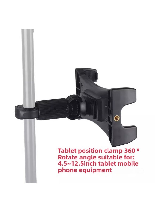 Generic Tablet Plate Clip Bracket Art Student IPad Special Clip 1/4 Interface Support Frame Drawing Board Computer Hanger Lazy Man Matching-Color:Extra Large Flat Clamp + Full Tube Clamp  - Image 1
