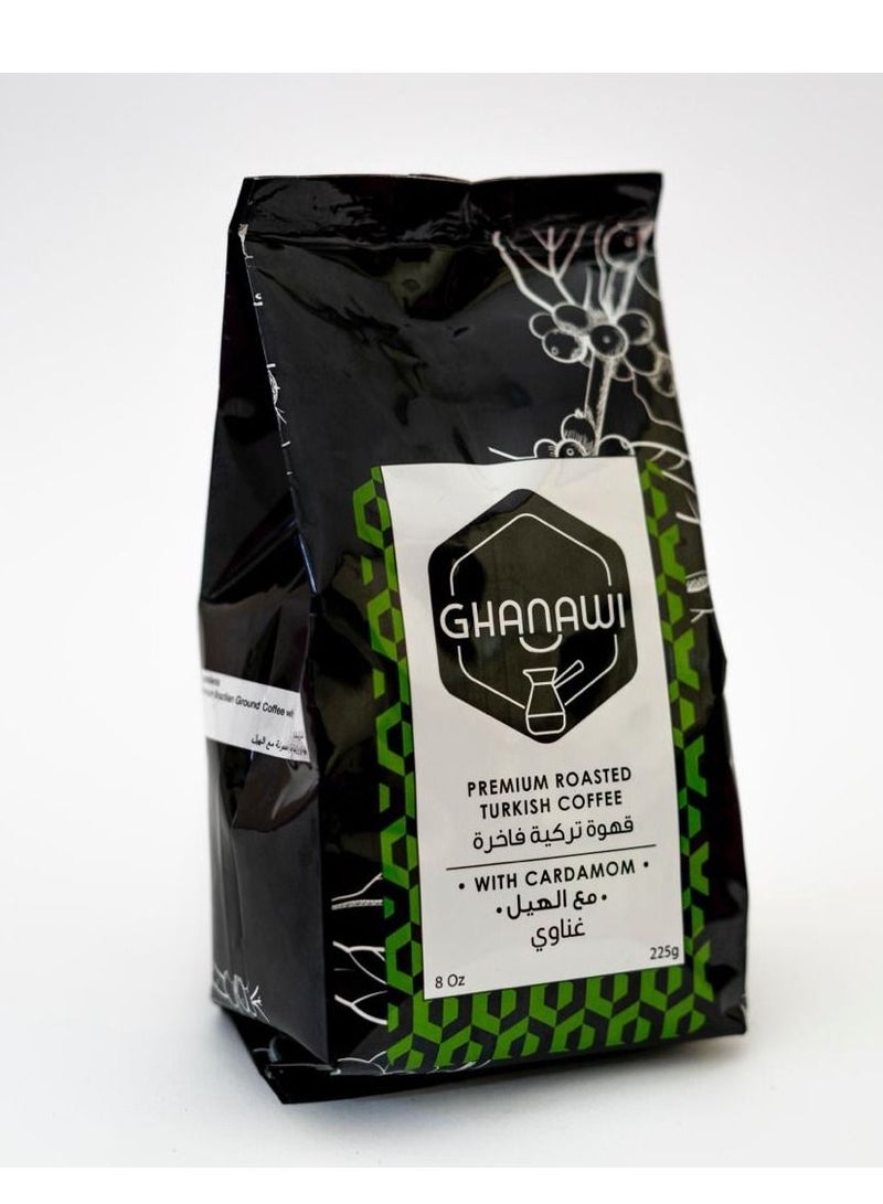 Ghanawi Premium Roasted Turkish Coffee With Cardamom 225g - Image 3