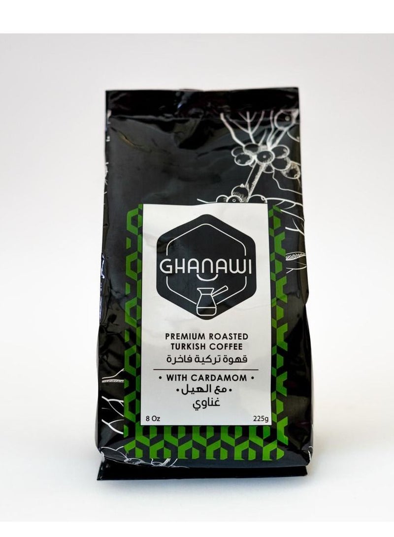 Ghanawi Premium Roasted Turkish Coffee With Cardamom 225g - Image 1