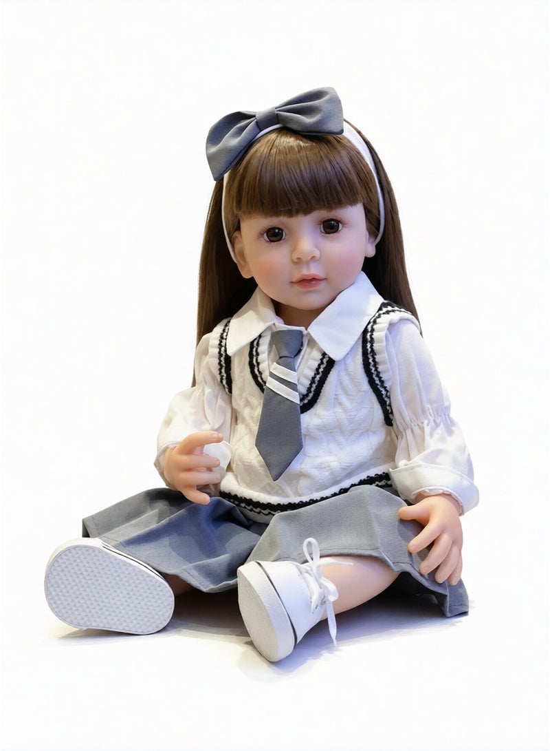 Beauenty Reborn Baby Doll 22 inch Realistic Newborn Baby Dolls - Lifelike Weighted with Soft Silicone Doll Girls with Plush Toy & Doll Clothes for Age 3+ - Image 1