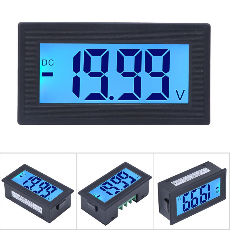 مقياس الجهد الرقمي DC DC 0-20V عالية الدقة - مقياس الجهد السهل التركيب مع شاشة LCD ومصباح خلفي أزرق لحالات اختبار الجهد - Image 2