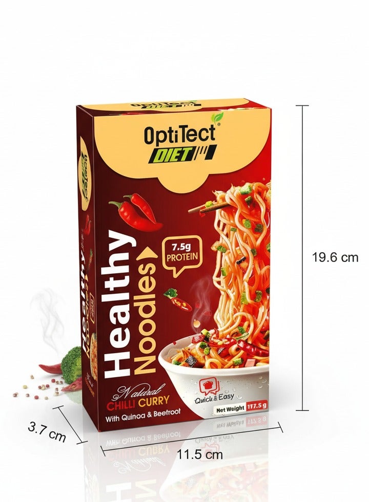 OptiTect Curry Noodles With Quinoa & Beetroot, 117.5 Gm, Rich in Fiber & Protein - Image 2