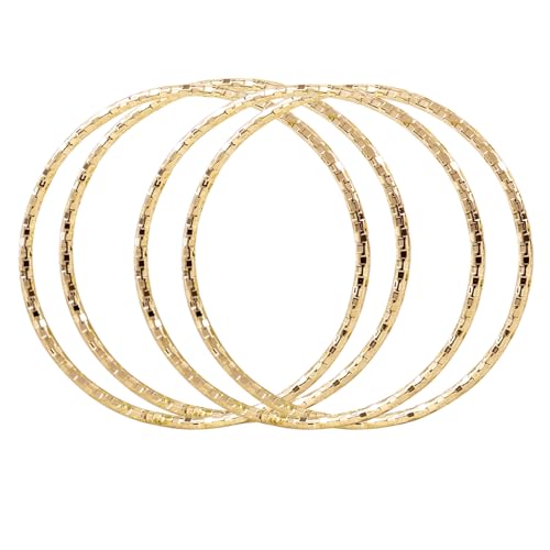 Peora Gold Plated Stylish Set of 6 Metal Bangles Bracelet Fancy Jewellery Gift for Women | Size - 2.6 inch - Image 5