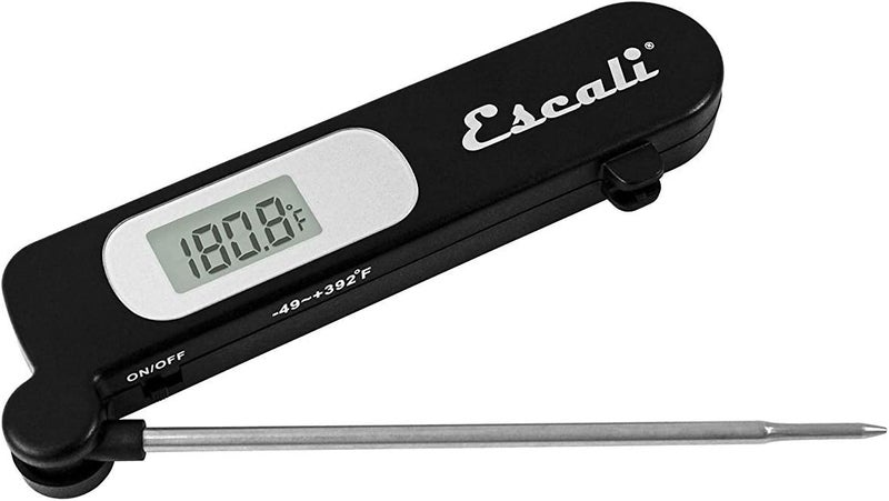 Escali DH3 Folding Digital Kitchen Thermometer, Stainless Steel Folding Probe Black, Universal - Image 1