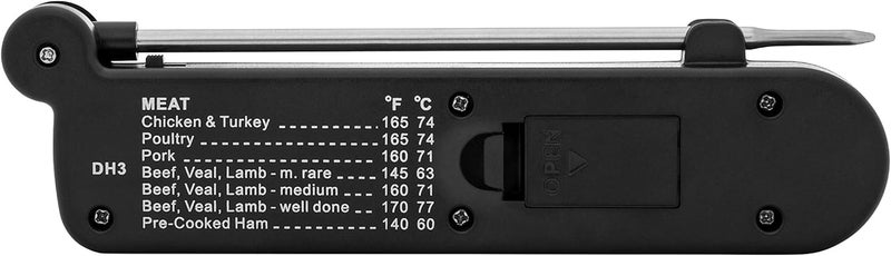 Escali DH3 Folding Digital Kitchen Thermometer, Stainless Steel Folding Probe Black, Universal - Image 3