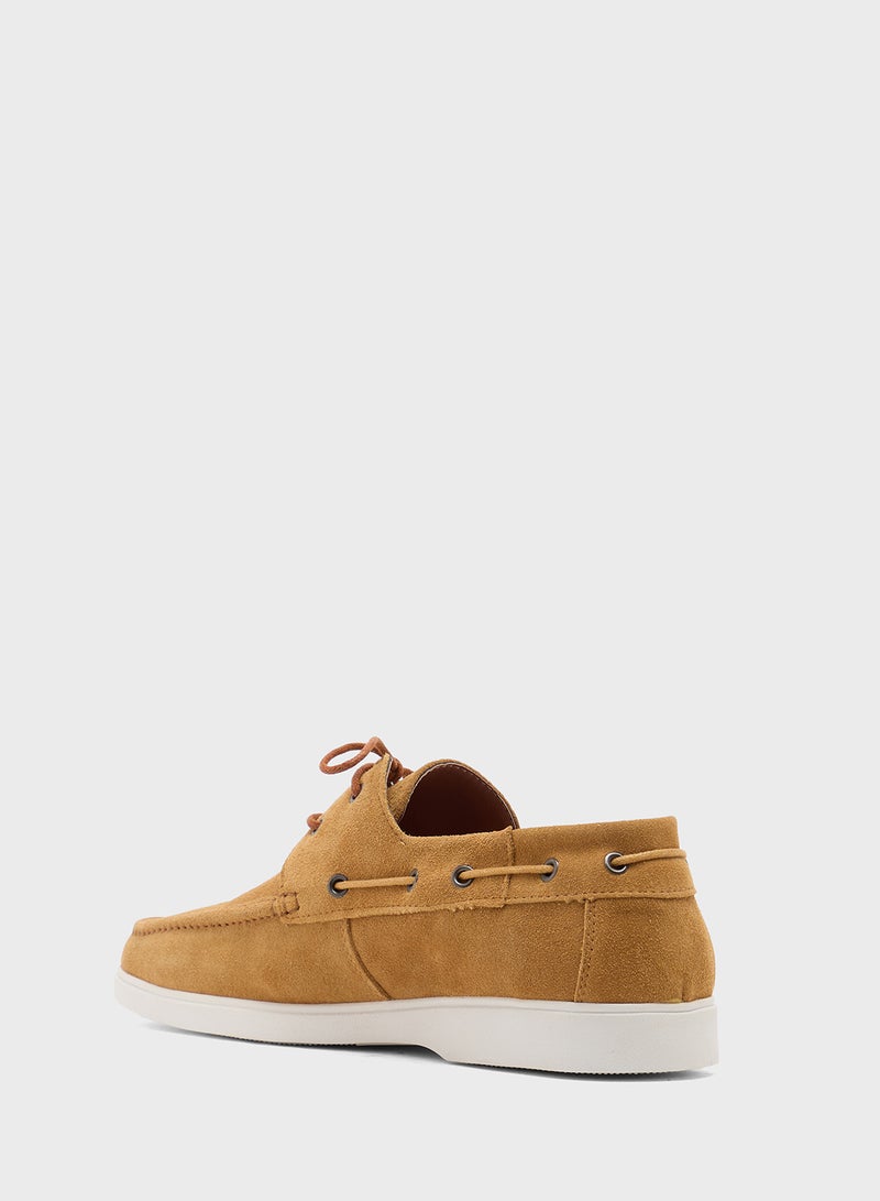 روبرت وود أحذية قارب جلد سويدي أصلي - Image 2