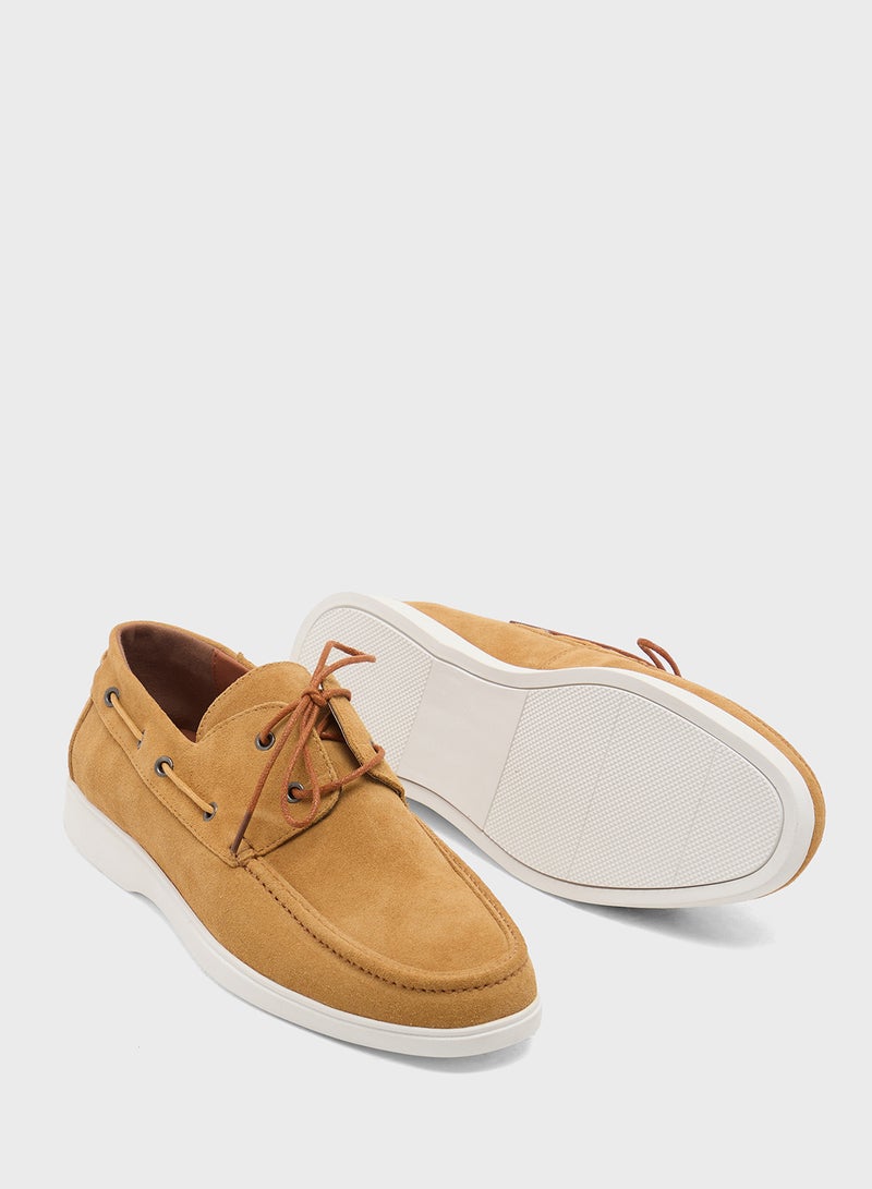 روبرت وود أحذية قارب جلد سويدي أصلي - Image 3