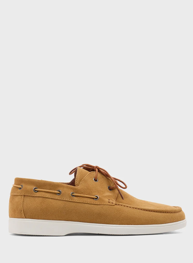 روبرت وود Genuine Suede Leather Boat Shoes
