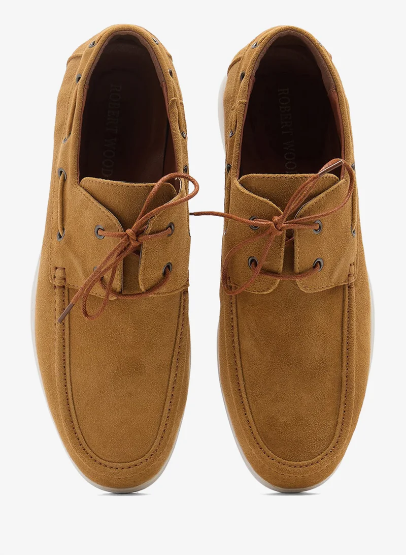 روبرت وود أحذية قارب جلد سويدي أصلي