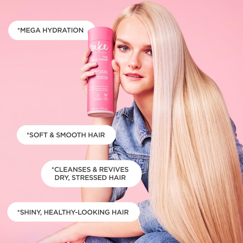 Cake Beauty Moisturizing Shampoo, The Care Taker â€“ Hydrates and Replenishes Dry Hair â€“ With Coconut Water, Hyaluronic Acid & Shea Butter - For All Hair Types - 10 Fl Oz / 295 ml - Image 2