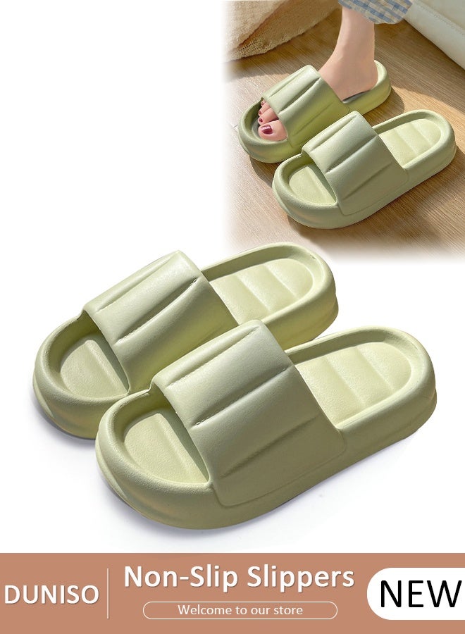 DUNISO Slippers for Women Quick Drying Slide Sandal with Thick Sole Non-Slip Soft Shower Slippers Open Toe Spa Bath Pool Gym House Sandals for Indoor & Outdoor - Image 1