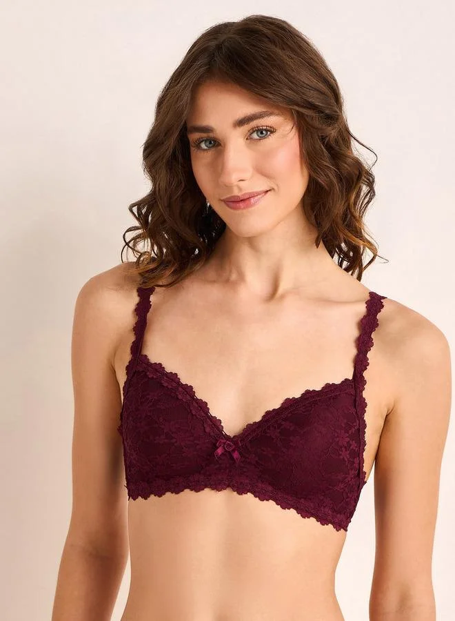 Splash FAV Floral Lace Bra Non Wired