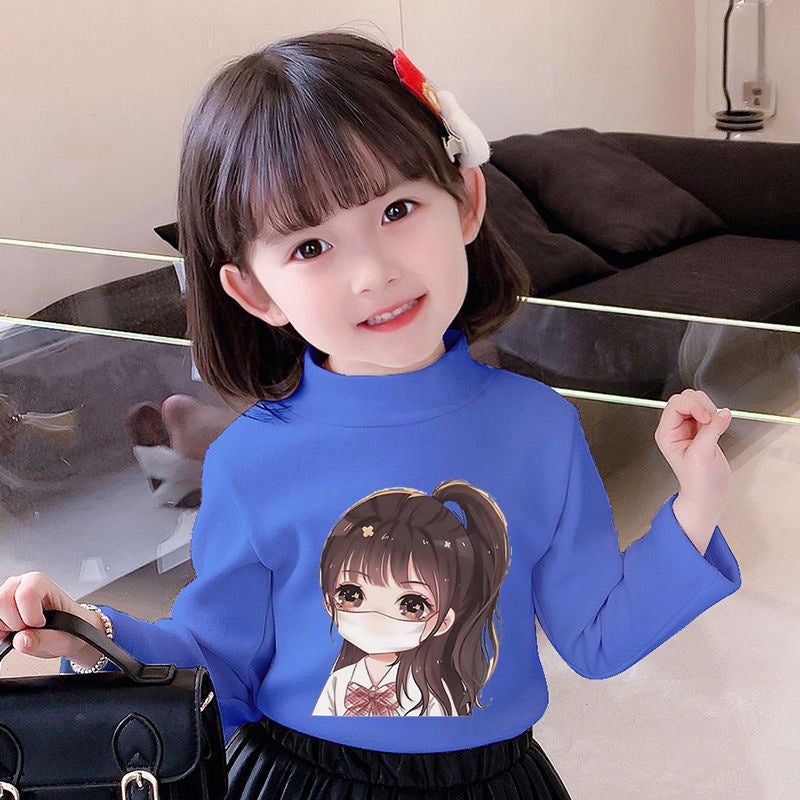 Y2367# Girls Long Sleeve T-Shirt Autumn New Cuhk Children'S Western Style Cotton Children'S Comfortable All-Match T-Shirt Top Tide - Image 1