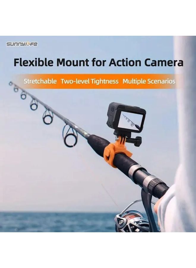 Black Action Camera Mount Flexible 360 Strap Wrap Band Bike Tube Clip Holder for GoPro Insta360 - Image 2