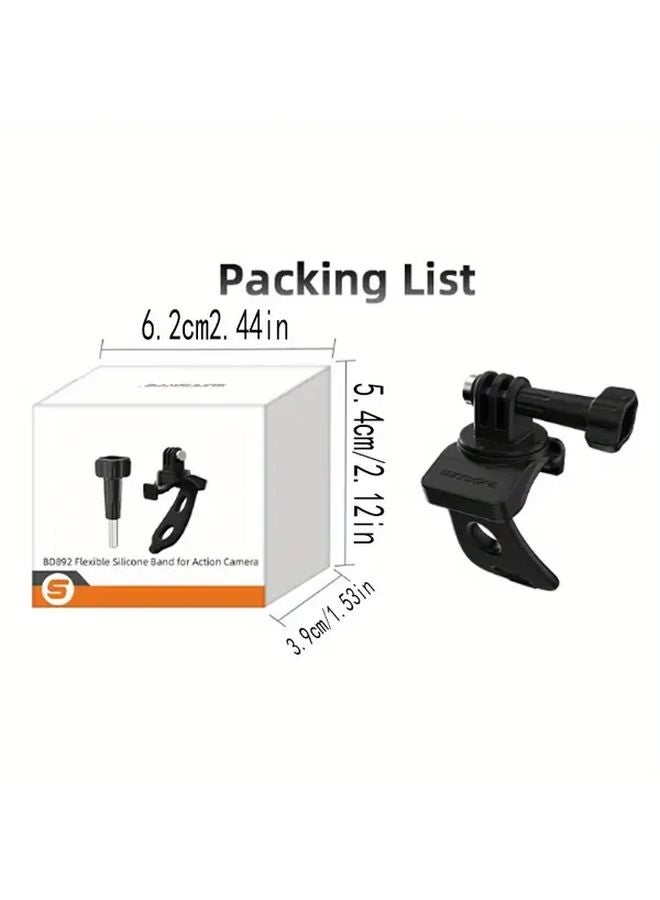 Black Action Camera Mount Flexible 360 Strap Wrap Band Bike Tube Clip Holder for GoPro Insta360 - Image 5