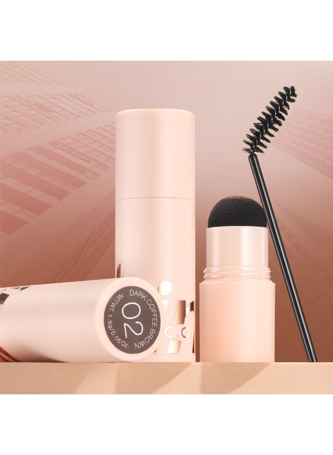 OTWOO O.TWO.O Stamp BrowFun Cushion Eyebrow Powder – Long-Lasting & Waterproof (#1, LIGHT COFFEE BROWN) - Image 1