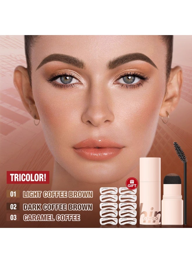 OTWOO O.TWO.O Stamp BrowFun Cushion Eyebrow Powder – Long-Lasting & Waterproof (#1, LIGHT COFFEE BROWN) - Image 3