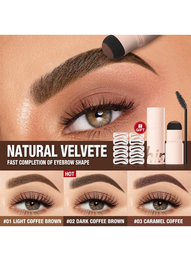 OTWOO O.TWO.O Stamp BrowFun Cushion Eyebrow Powder – Long-Lasting & Waterproof (#1, LIGHT COFFEE BROWN) - Image 5