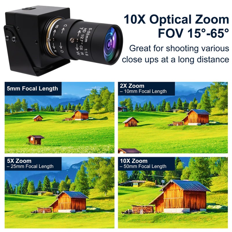 SVPRO 1080P USB Webcam with Telephoto 5-50mm Lens, Full HD Computer Camera 100fps/60fps/30fps for Windows/Mac/Linux/Android - Image 3