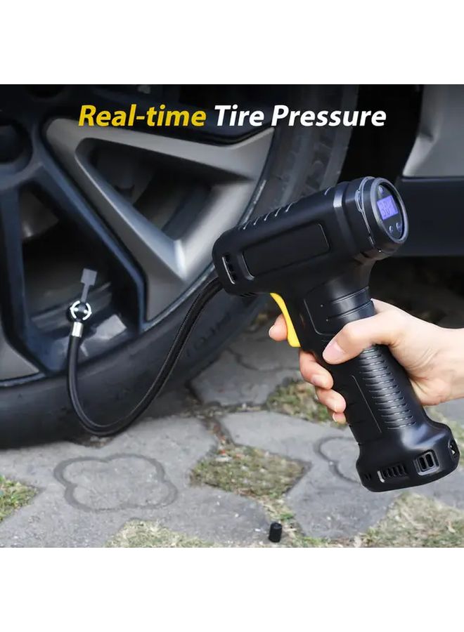 Black Handheld Cordless Tire Inflator 150PSI USB Rechargeable Air Pump - Image 4
