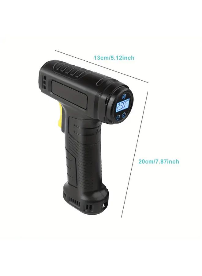 Black Handheld Cordless Tire Inflator 150PSI USB Rechargeable Air Pump - Image 2
