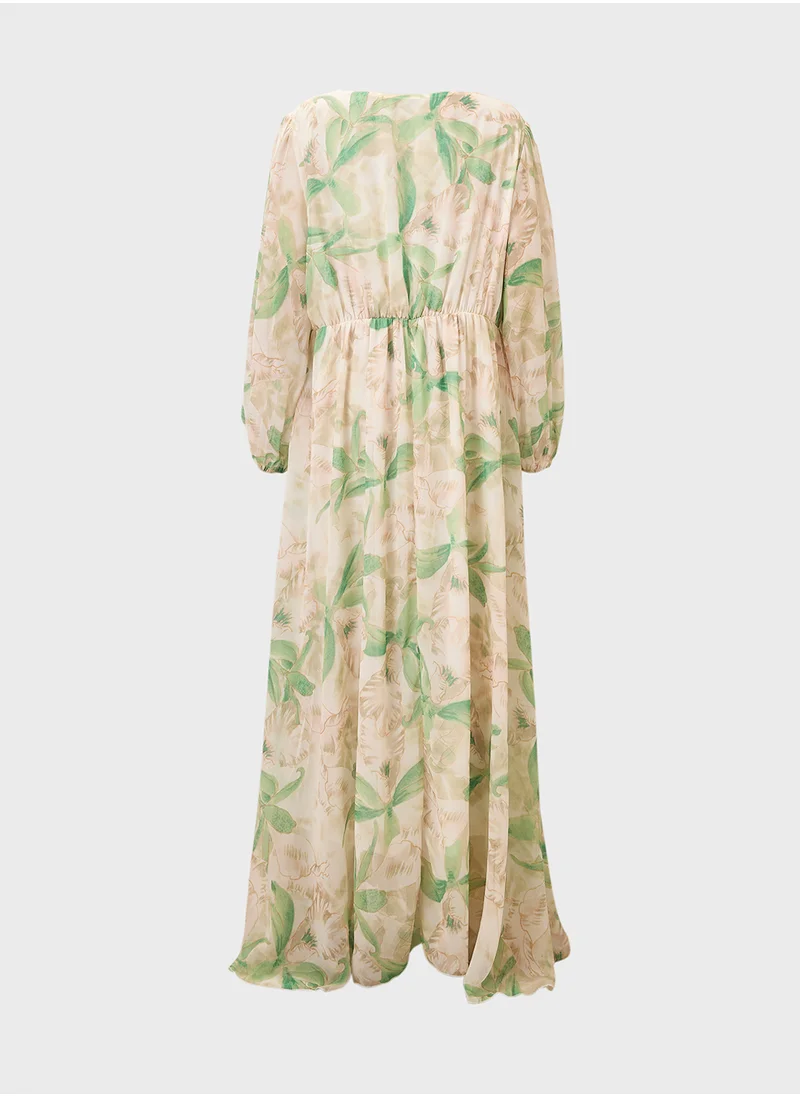 خزانة Plus Size Printed A-Line Dress