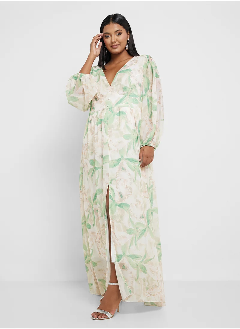 خزانة Floral Chiffon Maxi Dress