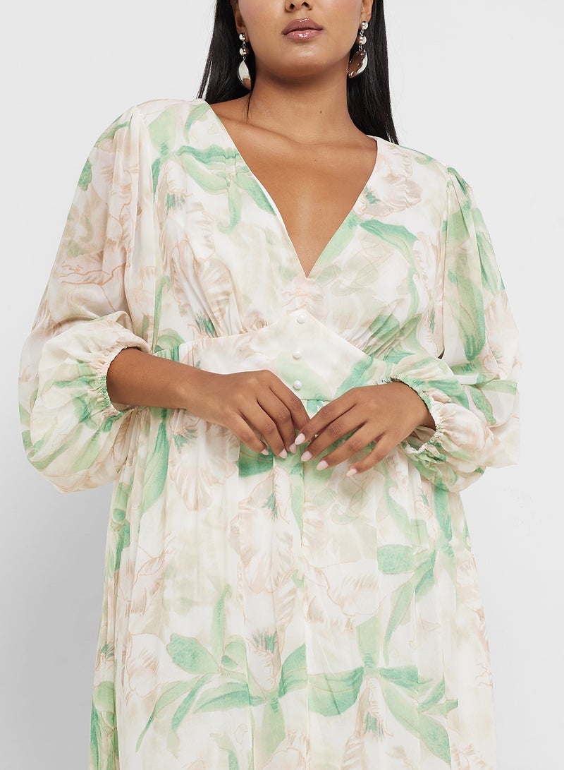 Khizana Floral Chiffon Maxi Dress - Image 3