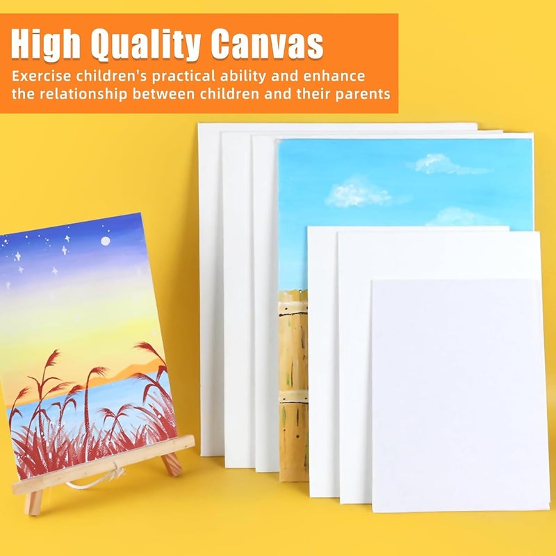 Rousrie Canvas Board for Acrylic, Gouache, Watercolour,Ink Painting Board, Art Supplies for Artist (100% Cotton Canvas) (12 PC (3X (4x4, 5x7, 8x8, 10x12))) - Image 3