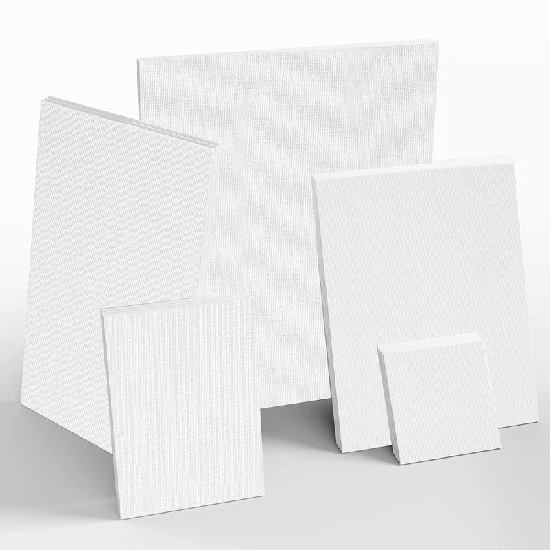 Rousrie Canvas Board for Acrylic, Gouache, Watercolour,Ink Painting Board, Art Supplies for Artist (100% Cotton Canvas) (12 PC (3X (4x4, 5x7, 8x8, 10x12))) - Image 5