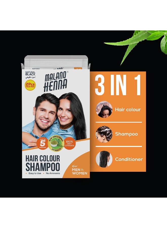 BSY Malano Henna Hair Color Natural Black 15Ml X2 Sachets - Image 4