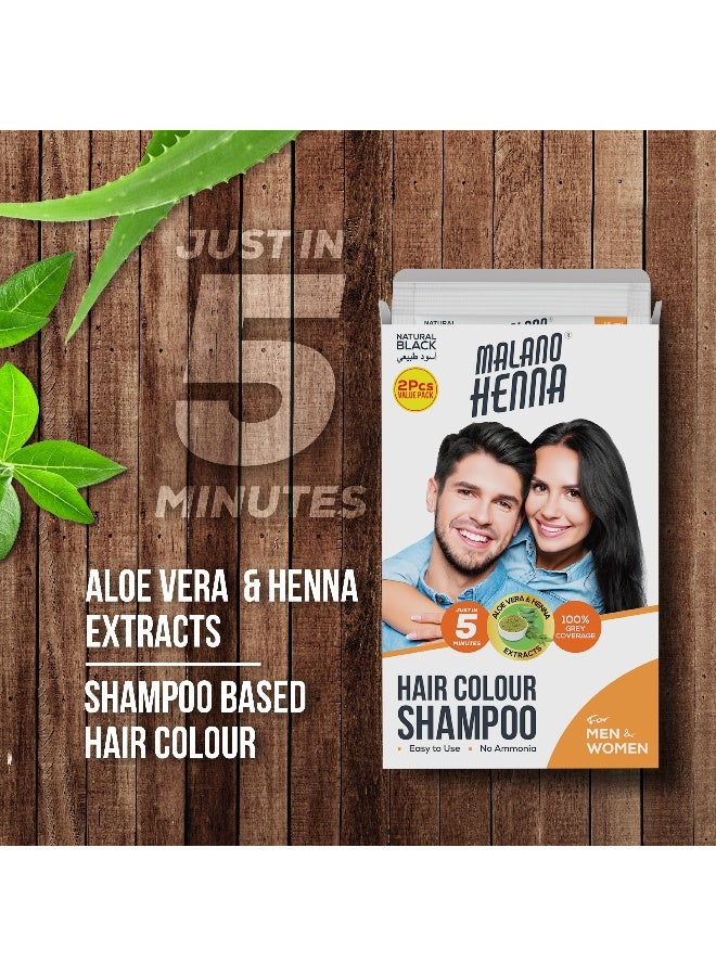 BSY Malano Henna Hair Color Natural Black 15Ml X2 Sachets - Image 2