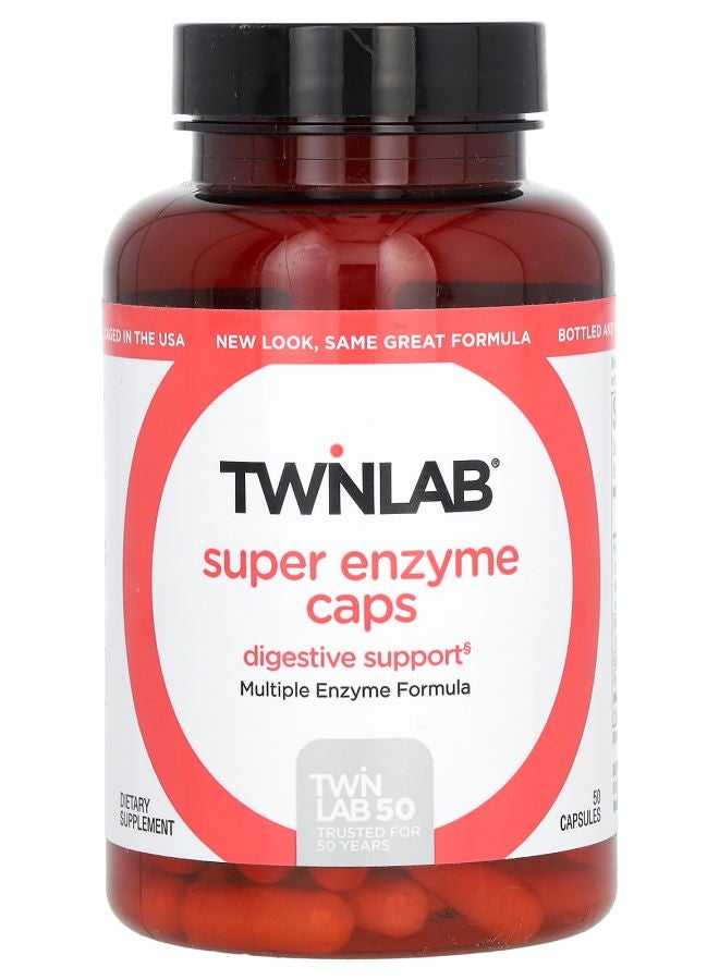 Twinlab Super Enzyme Caps 50 Capsules - Image 1