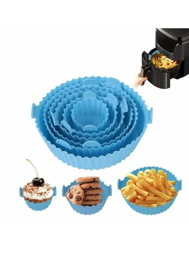 Generic - 6 Piece Silicone Air Fryer Set, Food Safe, Reusable Paper Replacement, Heat Resistant - Multi Color - Image 1
