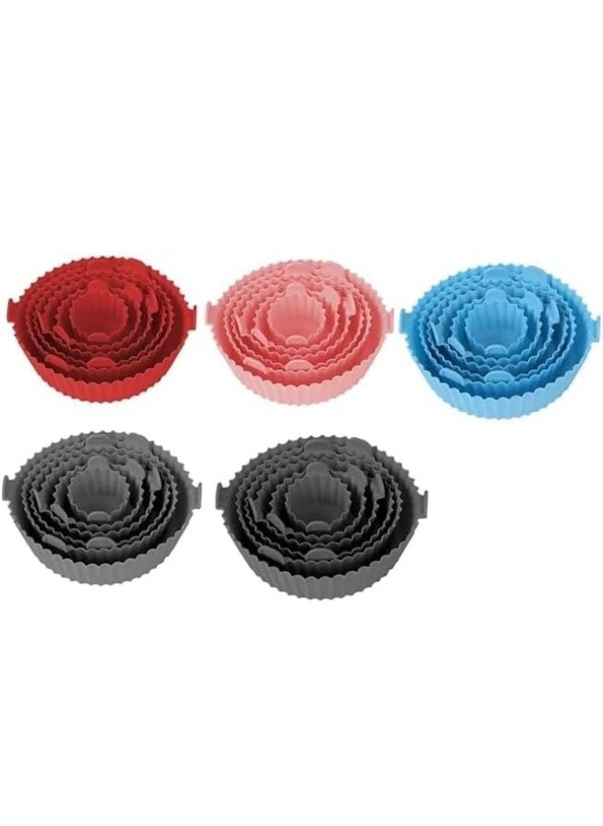 Generic - 6 Piece Silicone Air Fryer Set, Food Safe, Reusable Paper Replacement, Heat Resistant - Multi Color - Image 1