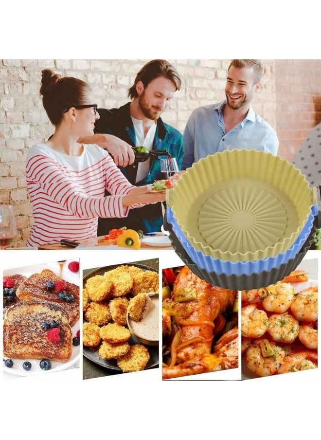 Generic - 6 Piece Silicone Air Fryer Set, Food Safe, Reusable Paper Replacement, Heat Resistant - Multi Color - Image 1
