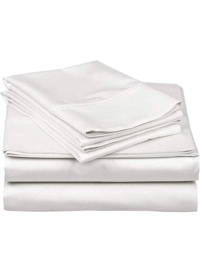 Split Head Flex Sheet Set for Adjustable Beds-Sheets for Half Split Mattress -Top Split Head Sheets Set-4 Pcs -100% Egyptian Cotton Sheets-Deep Pocket Fits Upto 18 inches- White 34 Split-King  - Image 3