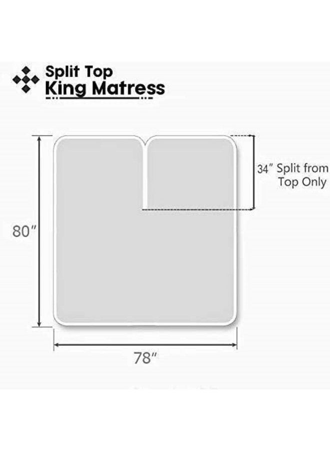 Split Head Flex Sheet Set for Adjustable Beds-Sheets for Half Split Mattress -Top Split Head Sheets Set-4 Pcs -100% Egyptian Cotton Sheets-Deep Pocket Fits Upto 18 inches- White 34 Split-King  - Image 5