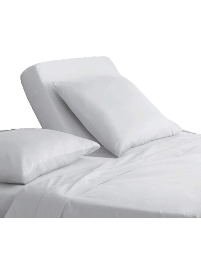 Split Head Flex Sheet Set for Adjustable Beds-Sheets for Half Split Mattress -Top Split Head Sheets Set-4 Pcs -100% Egyptian Cotton Sheets-Deep Pocket Fits Upto 18 inches- White 34 Split-King  - Image 4
