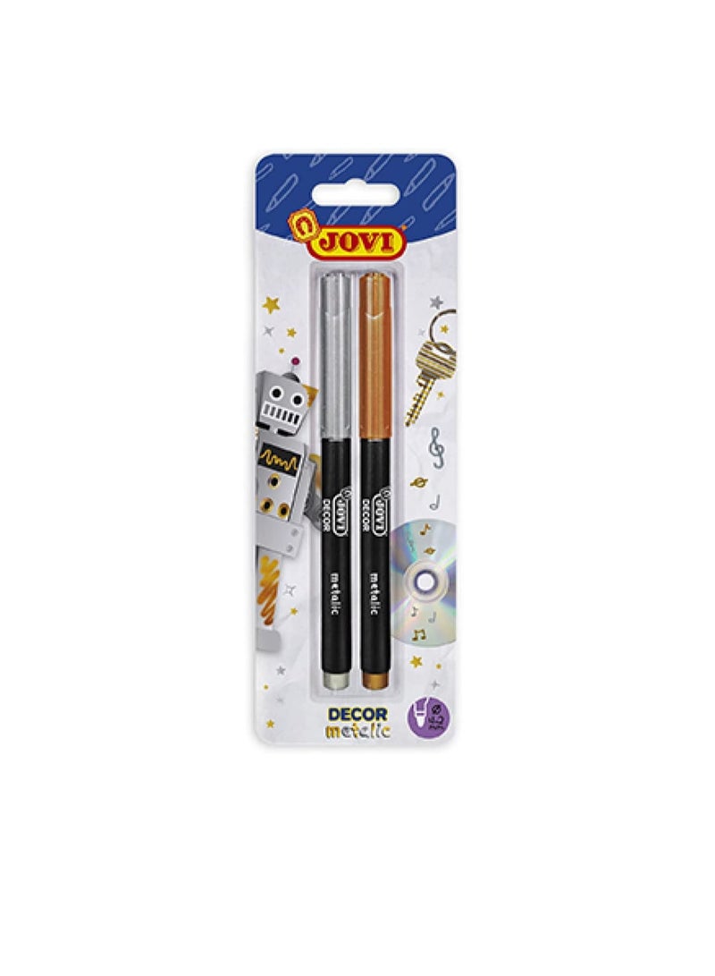 Jovi - Blister Pack of 2 Markers Gold And Silver Colour, Unique (1602M) - Image 1