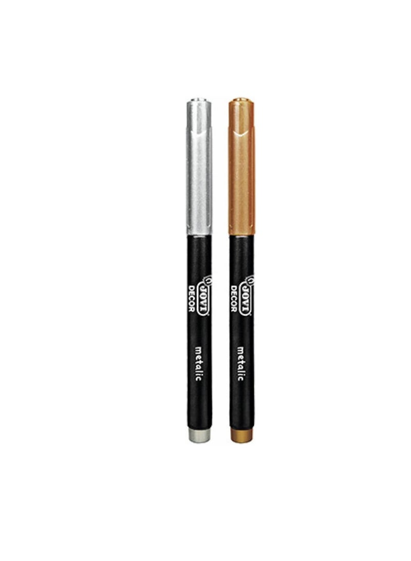 Jovi - Blister Pack of 2 Markers Gold And Silver Colour, Unique (1602M) - Image 2
