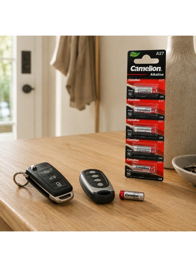 Camelion A27 12V Alkaline Batteries 5 Pack, Mini Battery for Remote Controls, Doorbells, Security Devices & Wireless Accessories - Image 3