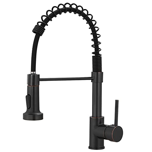 AIMADI Oil Rubbed Bronze Kitchen Faucet,AIMADI Commercial Single Handle Single Hole Bronze Kitchen Faucet with Pull Down Sprayer grifo para fregaderos de cocina - Image 1
