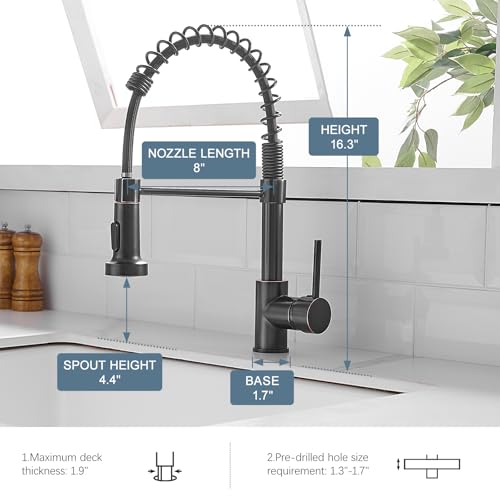 AIMADI Oil Rubbed Bronze Kitchen Faucet,AIMADI Commercial Single Handle Single Hole Bronze Kitchen Faucet with Pull Down Sprayer grifo para fregaderos de cocina - Image 5