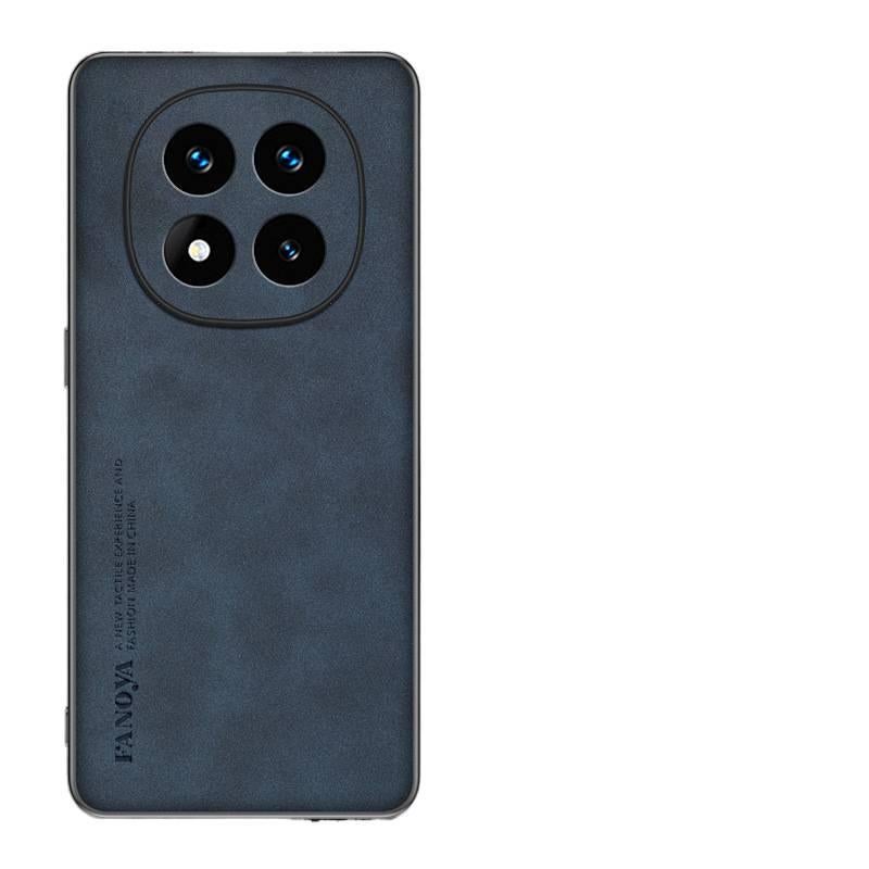 TPU Protective for Redmi Note 14 Pro with Full Coverage Lens and Leather Texture and Business Style in Navy Blue Colour - Image 1