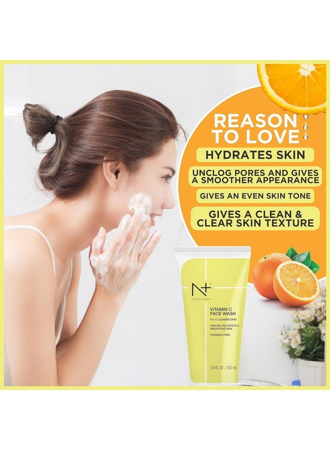 N Plus N+ Professional Vitamin C Face Wash For Oily to Normal Skin women & men, Hydration, Brightening, Pore Cleansing, Detan, Acne & Sensitive Skin, No Parabens (100ml) (Pack of 1) - Image 5