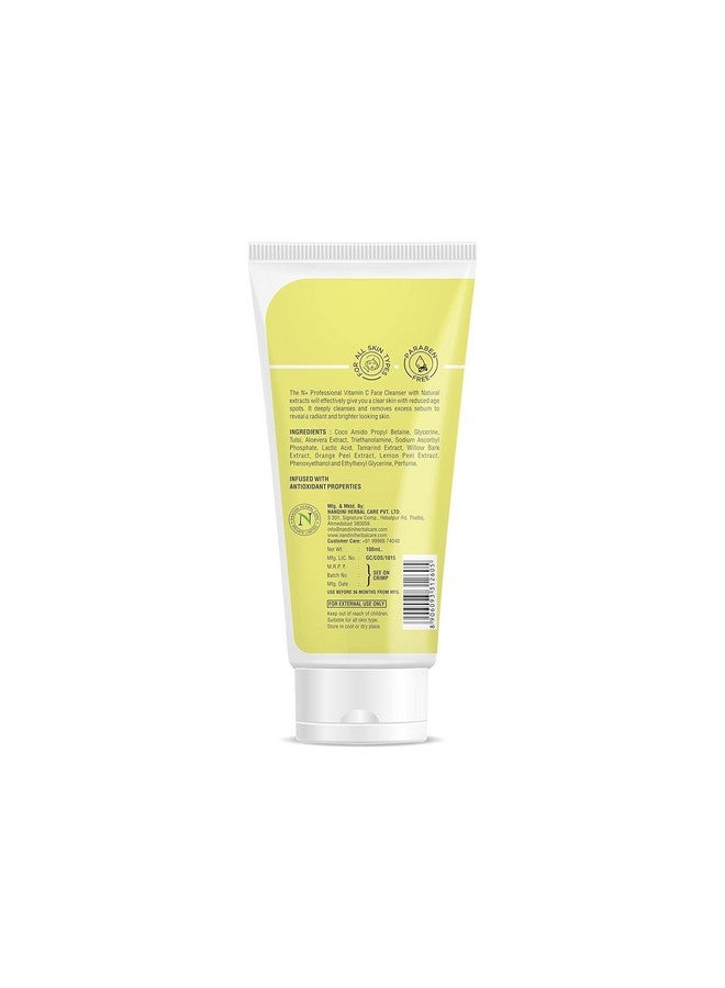 N Plus N+ Professional Vitamin C Face Wash For Oily to Normal Skin women & men, Hydration, Brightening, Pore Cleansing, Detan, Acne & Sensitive Skin, No Parabens (100ml) (Pack of 1) - Image 3
