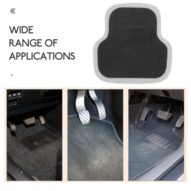 Universal Car Floor Mat Non Slip Anti Wear White Trim Front Rear Seat Pad For SUV Truck - Image 4