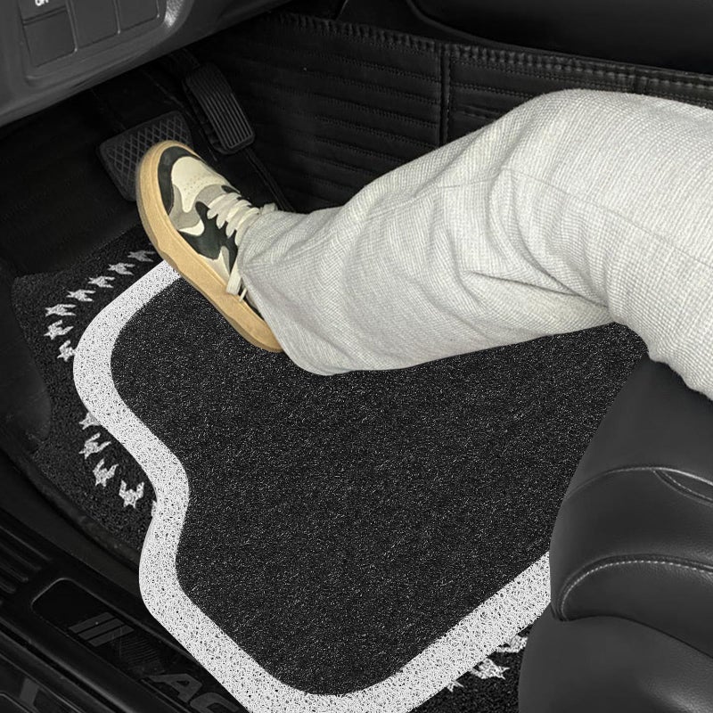 Universal Car Floor Mat Non Slip Anti Wear White Trim Front Rear Seat Pad For SUV Truck - Image 5