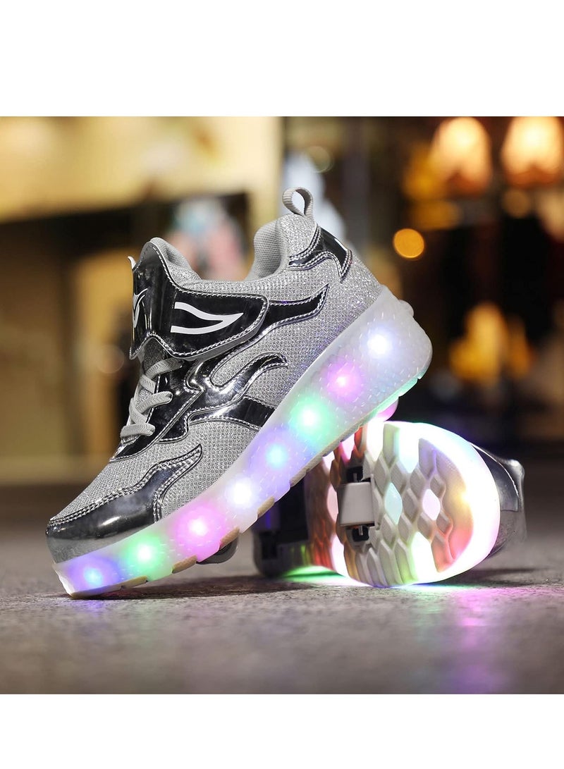 إسكدنيا أحذية تزلج دوارة بشحن USB للأطفال مزودة بعجلات وأحذية دوارة مضيئة وأحذية رياضية دوارة قابلة لإعادة الشحن للفتيات والأولاد والأطفال - Image 5